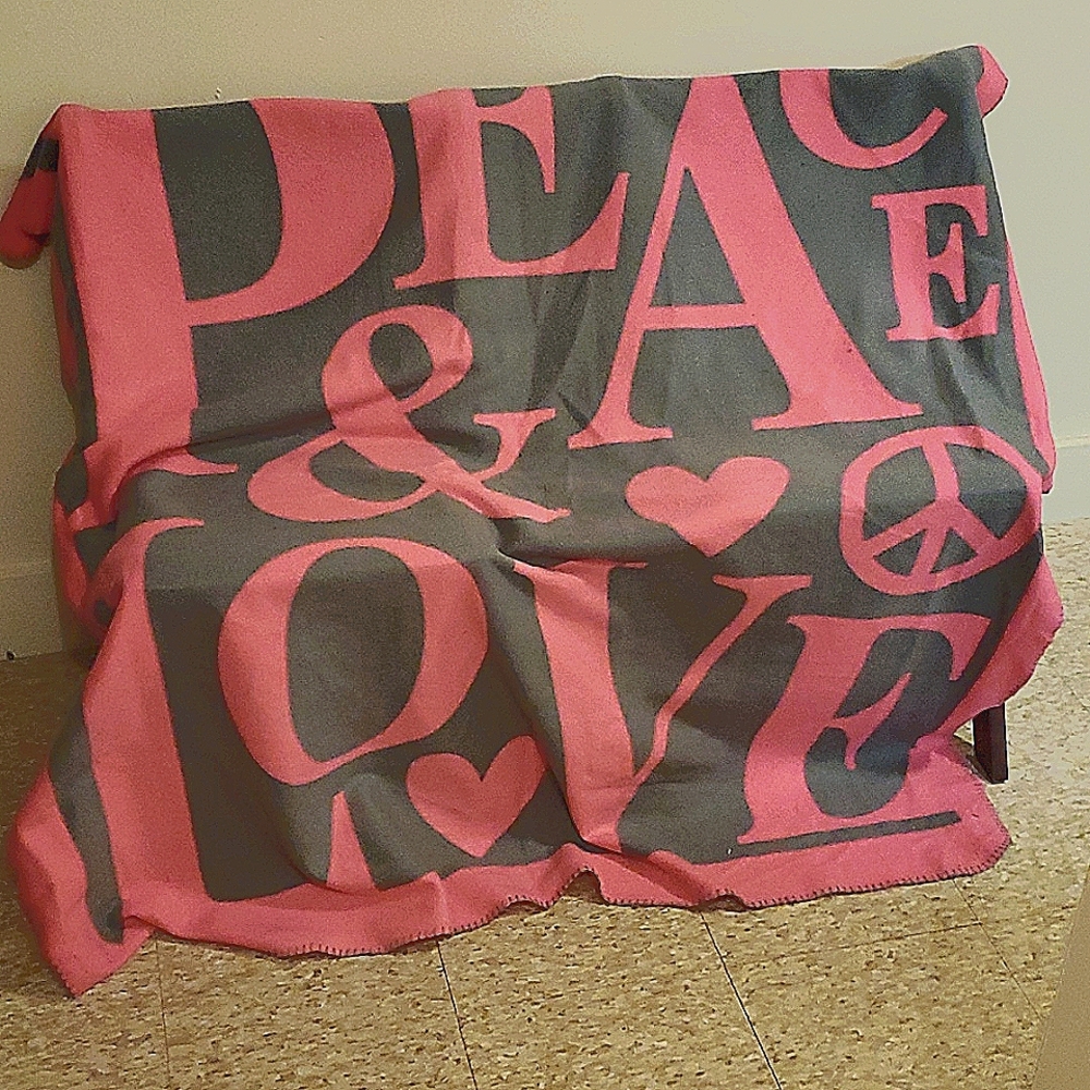 Victoria secret peace and love throw blanket